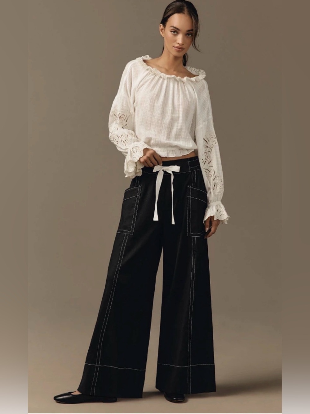 Anthropologie Maeve Linen Blend WideLeg Pants - Picture 8 of 9